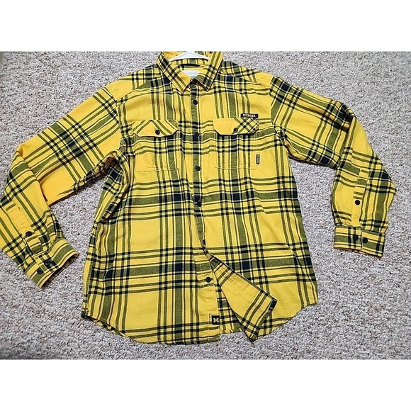 Columbia Other - Columbia Michigan Wolverines Flare Gun Cotton Flannel Shirt size Men's‎ Medium